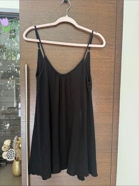 Elan Black Lightweight Spaghetti-Strap Swim Coverup